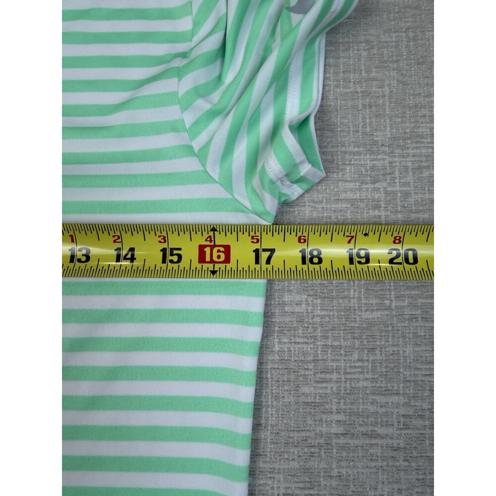 Nike Golf Women’s Small Green White Striped Dri-FIT Performance Polo Shirt - Picture 6 of 8
